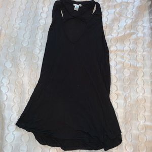 Black Tank Top with Cross along V-Neck